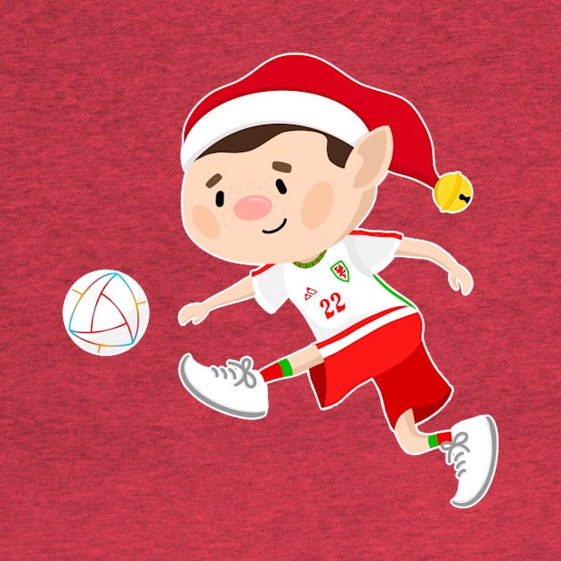 Wales football Christmas elf. Football World Cup soccer by abtchlr